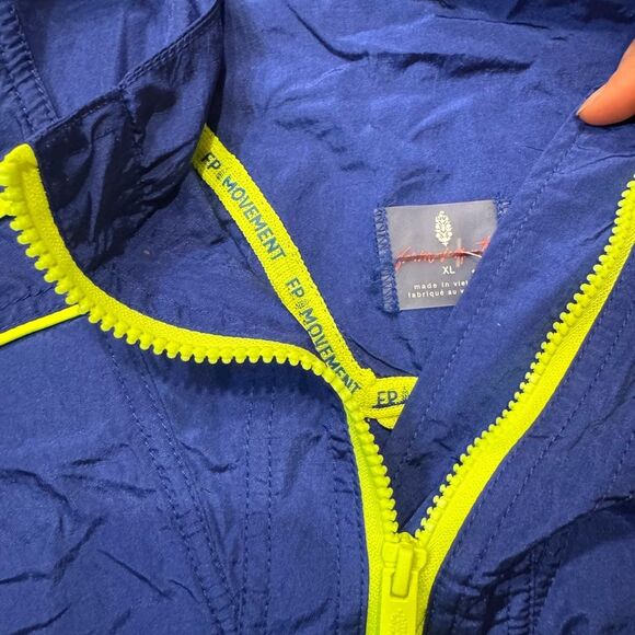 NWOT Free People Movement Varsity Blues Jacket | XLarge | Sapphire & Neon Green‎ - Picture 6 of 8